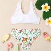 Swimsuit Girls 10-12 Summer Big Kids Girls Bathing Suits 2 Piece Swimsuit Kids Floral Bikini Set Big (White, 8-9 Years) view 4