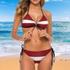 Latvia Flag Bikini Sets for Women Sexy Swimwear Halter String Tie Side Triangle BikiniXL Two Piece Swimsuit view 3