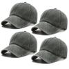 4 Pack Grey Vintage Washed Distressed Baseball Caps for Women Men Low Profile Adjustable Unconstructed Baseball Cap view 1