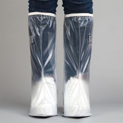 Fdit Knee High Rain Shoe Cover, Dust Proof Transparent Rain Shoe Cover Simple Appearance for Women for Hiking for Cycling (XXXL)