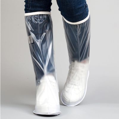 Fdit Knee High Rain Shoe Cover, Dust Proof Transparent Rain Shoe Cover Simple Appearance for Women for Hiking for Cycling (L)