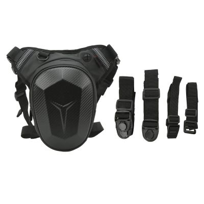 Adjustable Motorcycle Drop Leg Bag Multifunctional Outdoor Thigh Bag Motorcycle with Reflective Strip Water Proof Waist Pack for Outdoor Hiking Traveling Fishing (Carbon Fiber)