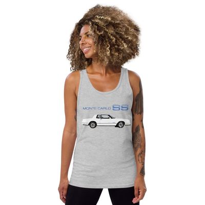 1984 White Chevy Monte Carlo SS Car Club Custom Tank Top