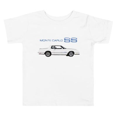1984 White Chevy Monte Carlo SS Car Club Custom Graphic T-Shirt | Car Enthusiast Gift | Toddler