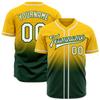 Custom Sports Jerseys Yellow Green Personalized Fade Baseball Jerseys Shirts Button Down Customize Hip Hop Softball T-Shirts Sports Team Uniform Embroided Name Number Logo view 1