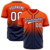 Customize Gradient Baseball Jerseys Button Down Personalized Orange Navy Baseball T-Shirts Short Sleeve Customize Hip Hip Shirts Sports Uniform Jerseys Stitched Name Number Logo for Unisex Youth view 1