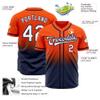 Customize Gradient Baseball Jerseys Button Down Personalized Orange Navy Baseball T-Shirts Short Sleeve Customize Hip Hip Shirts Sports Uniform Jerseys Stitched Name Number Logo for Unisex Youth view 2