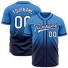 Custom Kids Baseball Jerseys Button Down Personalized Blue Navy Gradient Baseball Hip Hop Tee Shirts V-Neck Polyester Customize Sports Uniform Stitched Team Name Number Logo view 1