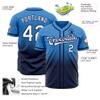 Custom Kids Baseball Jerseys Button Down Personalized Blue Navy Gradient Baseball Hip Hop Tee Shirts V-Neck Polyester Customize Sports Uniform Stitched Team Name Number Logo view 2