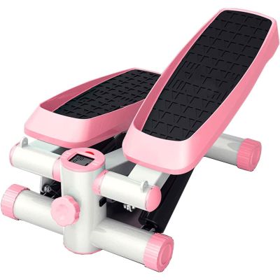 HUHJYUGE Stepper for Exercise, Mini Stepper Machine, Step Fitness Machine, Sport Mode Climbing, with Resistance Bands and Display, for Home, 330 Lbs Weight Capacity (Pink)