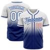 White Royal Blue Gradient Baseball Jerseys Personalized Stitched Team Name Number Logo Button Down Polyester Customize Baseball T-Shirts Sports Uniform for Adult Youth Kids Boys Girls view 1