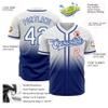 White Royal Blue Gradient Baseball Jerseys Personalized Stitched Team Name Number Logo Button Down Polyester Customize Baseball T-Shirts Sports Uniform for Adult Youth Kids Boys Girls view 2