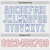 White Royal Blue Gradient Baseball Jerseys Personalized Stitched Team Name Number Logo Button Down Polyester Customize Baseball T-Shirts Sports Uniform for Adult Youth Kids Boys Girls view 3