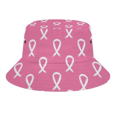 Breast Cancer Awareness Pink Ribbons Bucket Hat for Men Women, Funny Summer Beach Fishing Hat, Packable Outdoor Sun Fisherman Hat
