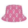 Breast Cancer Awareness Pink Ribbons Bucket Hat for Men Women, Funny Summer Beach Fishing Hat, Packable Outdoor Sun Fisherman Hat view 1