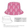 Breast Cancer Awareness Pink Ribbons Bucket Hat for Men Women, Funny Summer Beach Fishing Hat, Packable Outdoor Sun Fisherman Hat view 2