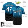 Personalized Baseball Sports Uniform Button Down Custom Black Blue Fade Baseball Jerseys Polyester Design Your Own Hip Hop Baseball Softball Shirts Stitched Name Number Logo for Kids Boys Girls view 2