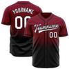 Custom Kids Baseball Jerseys Button Down Personalized Black Crimson Gradient Baseball Hip Hop Tee Shirts V-Neck Polyester Customize Sports Uniform Stitched Team Name Number Logo view 1