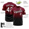 Custom Kids Baseball Jerseys Button Down Personalized Black Crimson Gradient Baseball Hip Hop Tee Shirts V-Neck Polyester Customize Sports Uniform Stitched Team Name Number Logo view 2