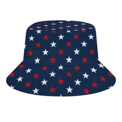 USA Flag Stars Bucket Hat for Men Women, Funny Summer Beach Fishing Hat, Packable Outdoor Sun Fisherman Hat