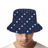 USA Flag Stars Bucket Hat for Men Women, Funny Summer Beach Fishing Hat, Packable Outdoor Sun Fisherman Hat view 4