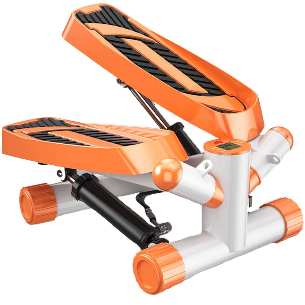 HUHJYUGE Stair Stepper for Exercise, Mini Stepper with Resistance Band, Aerobic Fitness Stepper Exercise Machine, Endurance Training Home Fitness Equipment, Small & Compact (Orange)