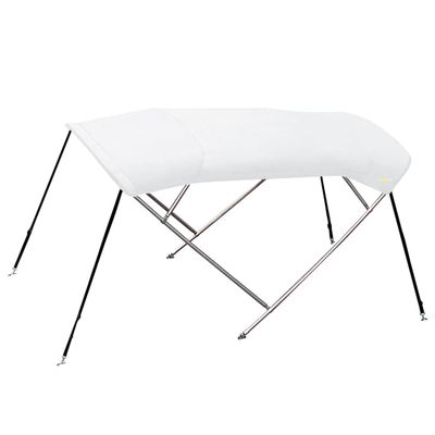 Oceansouth 4 Bow Bimini Top Stainless Steel Premium Range 8ft Length (85" - 90", White)