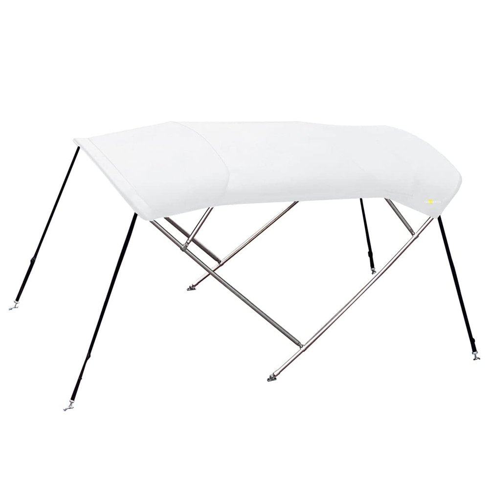 Oceansouth 4 Bow Bimini Top Stainless Steel Premium Range 8ft Length (85" - 90", White)