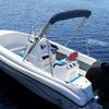 Oceansouth 4 Bow Stainless Steel Bimini Top 8ft Long | Heavy Duty Marine Boat Canopy with 316 Stainless Steel Frame & Atlas Marine Fabric (79" - 84", Dark Gray) view 4