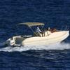 Oceansouth 4 Bow Stainless Steel Bimini Top 8ft Long | Heavy Duty Marine Boat Canopy with 316 Stainless Steel Frame & Atlas Marine Fabric (67" - 72", Pacific Blue) view 3