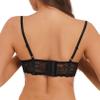 YiZYiF Women's PVC Leather Balconette 1/4 Cups Underwired Push Up Shelf Bra Top Bralette Lingerie Black G XX-Large view 2