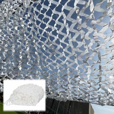 KGUDYS Camouflage Netting for Sun Protection,2/3/4/5/6/8m Military net,reticular Breathable,for Outdoor Hunting,Camping, Decoration,Anti-Aging camo Netting,Privacy nets,White-6x9m/19.7x29.5ft