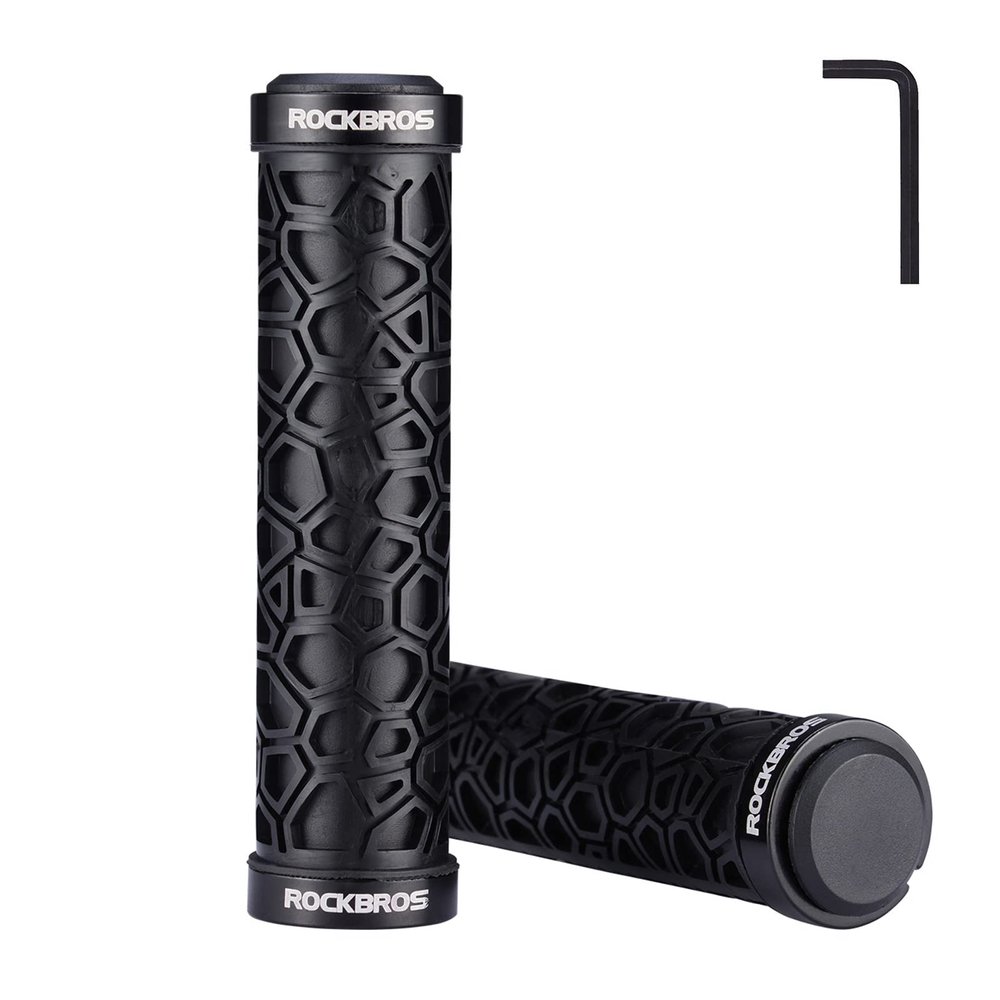 ROCKBROS Bike Handlebar Grips Double Lock-on Bike Grips Non-Slip Bicycle Handlebar Grips for MTB, BMX, Scooters, Folding Bikes 22.2mm