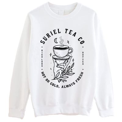 Suriel Tea Co Acotar Sweatshirt - A Court of Thorns and Roses Sweatshirt, Sarah J Maas Clothing 2XL White