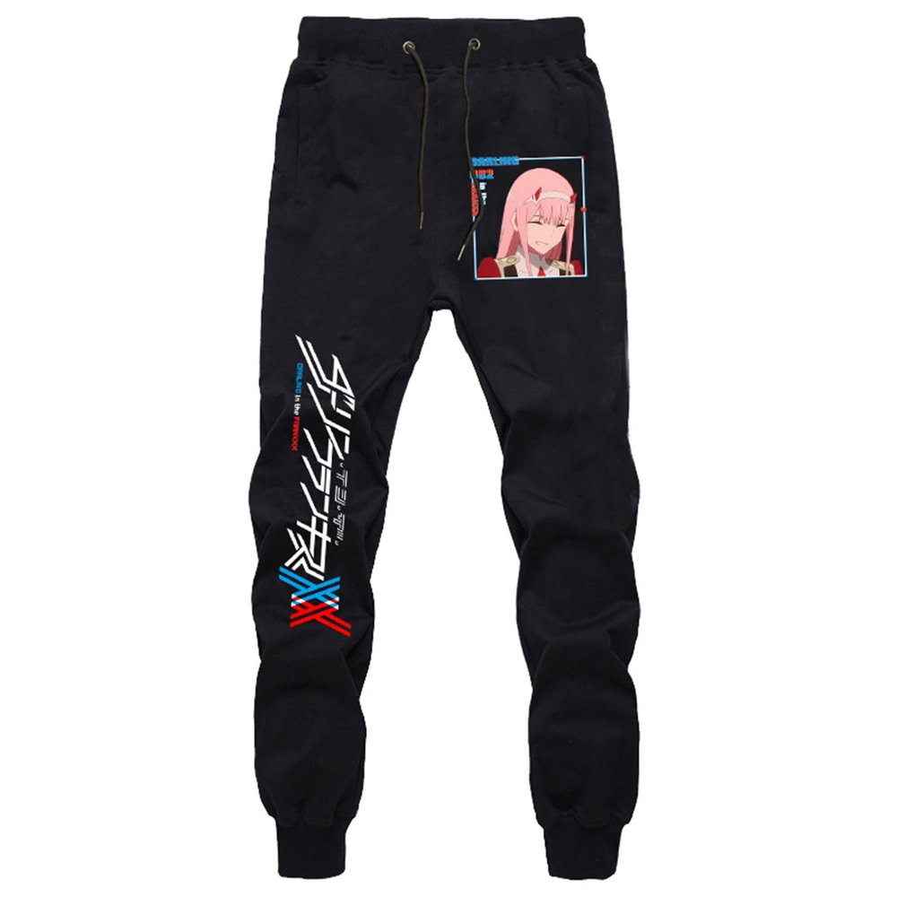 GO2COSY Anime Darling in The FranXX Pants Zero Two Trousers Gym Joggers Drawstring Sports Sweatpants D