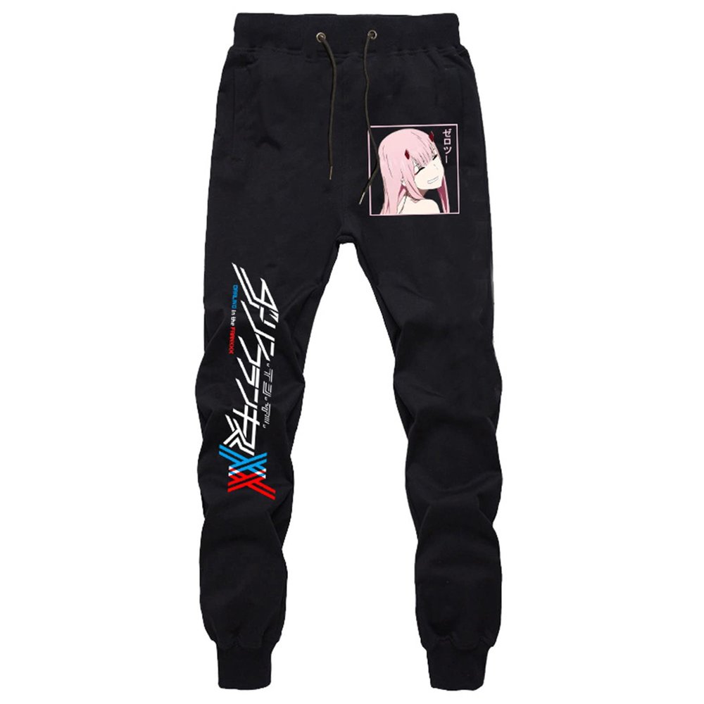 GO2COSY Anime Darling in The FranXX Pants Zero Two Trousers Gym Joggers Drawstring Sports Sweatpants D