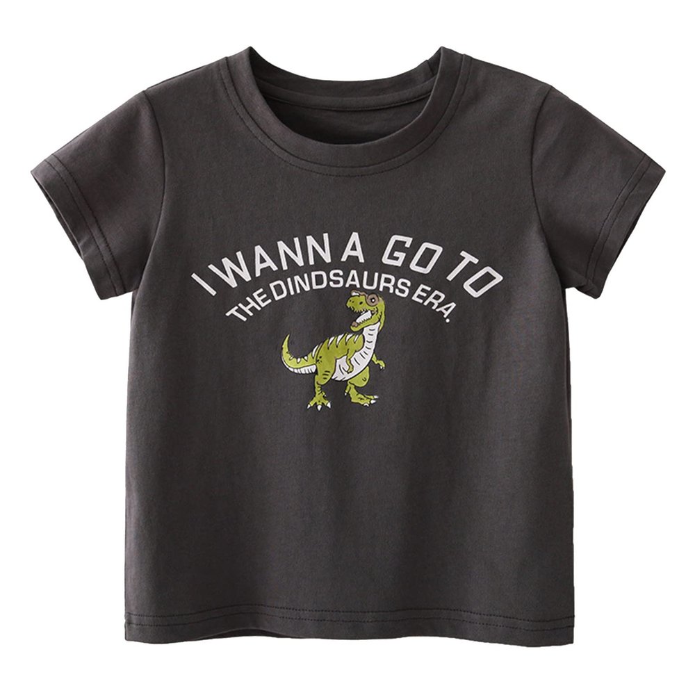 Baby Tee Toddler Kids Girls Boys Cartoon 3D Prints Loose Tops Soft Short Sleeve T Shirt Tee Tops (Dark Gray, 3 Years)