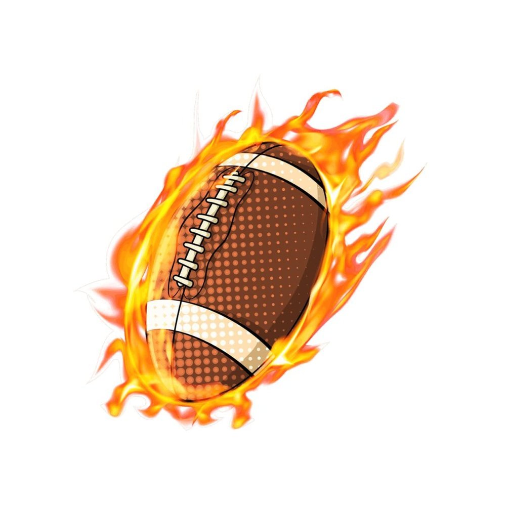 Rugby Stickers Self-Adhesive Sports Ball Sticker Flame Rugby Theme Party Decor Envelope Gift Bag Seal for Sports Party Supplies, Rugby Team Gift, Birthday Parties 5"