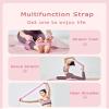 8ft Pink Thick Women Yoga Strap with Metal Loop with Bag Set, Nylon Cotton Durable Fitness Yoga Stretch Belt with Buckle As Physcial Therapy Bands Workout Adjustable D-Ring Buckle Gym Tools Rope Props view 4