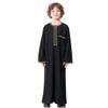 IBTOM CASTLE Robe for boys, Muslim Boy's Long Sleeve Bisht Thobe Abaya Muslim Middle East Saudi Arab Kaftan Islamic Zipper Arabic Embroidered Dress Dubai Robes With Pockets Clothes Black 9-10 Years view 1