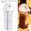 600ml Dual Chamber Cup Two Straws Water Bottle, Innovative Dual Use Water Bottle Two Straws Water Cup For Home Outdoor Camping Sport Travel Office(White) view 2