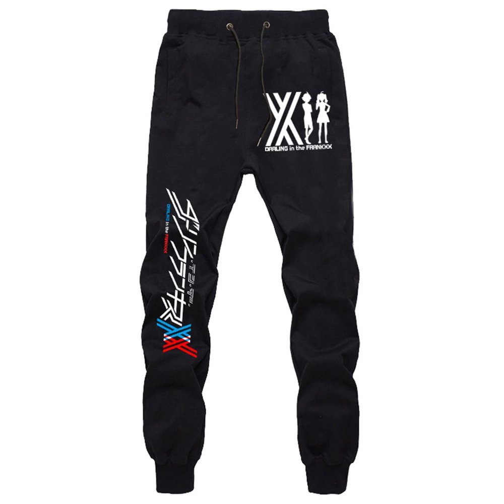 GO2COSY Anime Darling in The FranXX Pants Zero Two Trousers Gym Joggers Drawstring Sports Sweatpants D