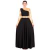 Praise Dance Dresses for Women Liturgical Worship Church Lyrical Dancewear Golden Metallic Color Block Bell Long Sleeve Pleated Swing Full Length Loose Fit Maxi Robe Prayer Clothes Black S view 4