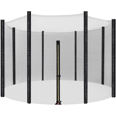 MGTCAR Trampoline Replacement Net 6ft 8ft 10ft 12ft 13ft 14ft 15ft 16ft Safety Enclosure Net for Round Frames (net Only,Poles Not Included)(Size:2.44m 6 Poles,Color:Black)