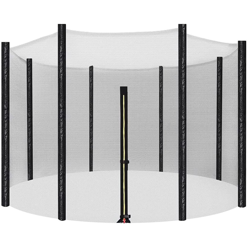 MGTCAR Trampoline Replacement Net 6ft 8ft 10ft 12ft 13ft 14ft 15ft 16ft Safety Enclosure Net for Round Frames (net Only,Poles Not Included)(Size:2.44m 6 Poles,Color:Black)