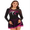 vastwit Women's Glitter Rhinestone Long Sleeve Figure Ice Skating Dress Mesh Patchwork Ballet Dance Leotard Hot Pink XX-Large view 1
