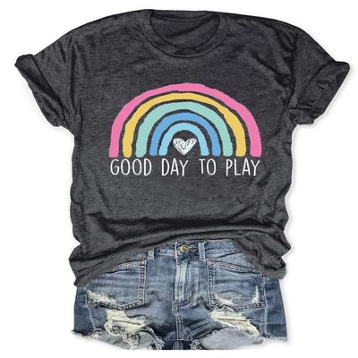 Play Therapy Shirt for Women, Child Therapy Gift, Pediatric Speech Therapy Shirt, Boho Colorful Rainbow Graphic Tee