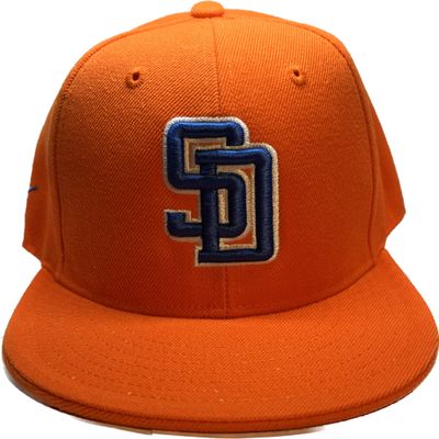 New SD Fitted Hat Cap San Diego Orange Very Rare ERA (as1, Numeric, Numeric_7_and_1_Half)