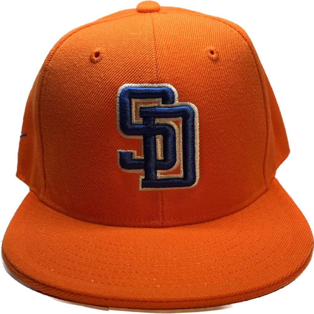 New SD Fitted Hat Cap San Diego Orange Very Rare ERA (as1, Numeric, Numeric_7_and_1_Half)