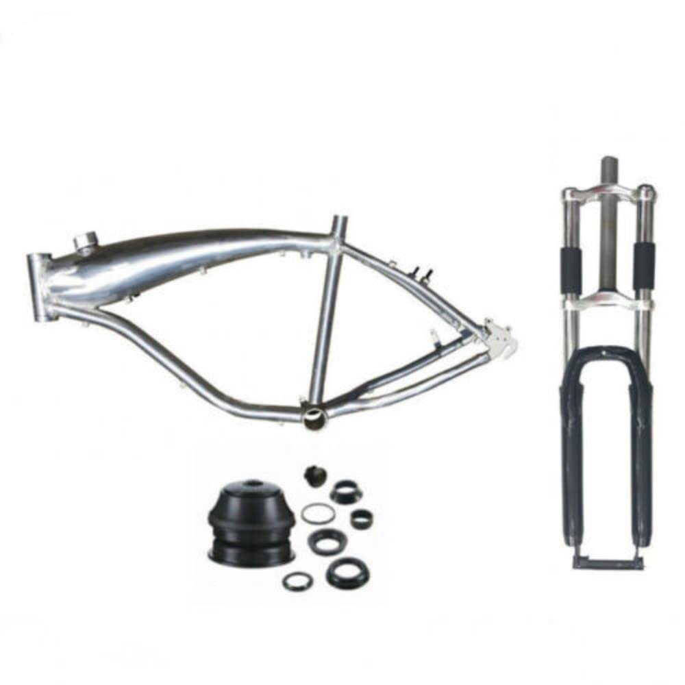 Bike Gas Tank Built-in Frame with 2.4L Fuel Tanks & 26" Suspension Fork Black & 1 1/8" Headset Gas Motorized Bicycle Frame